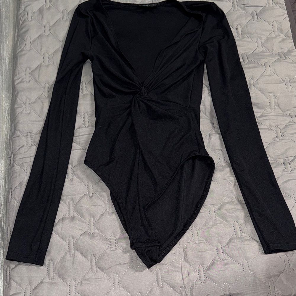 TOPSHOP Black Long Sleeve Bodysuit